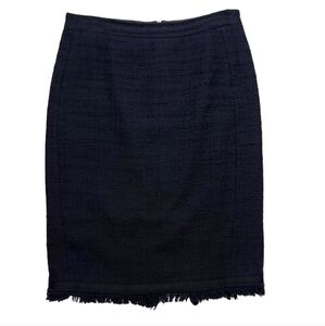 J. Crew Black Cotton Tweed Lined Pencil Skirt size 8T